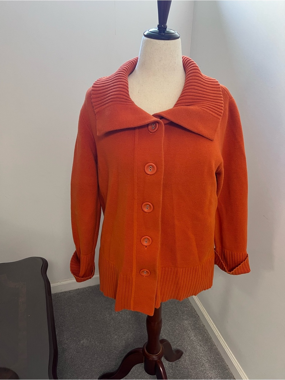 Chico’s Women's Orange Button-Up Cardigan xl